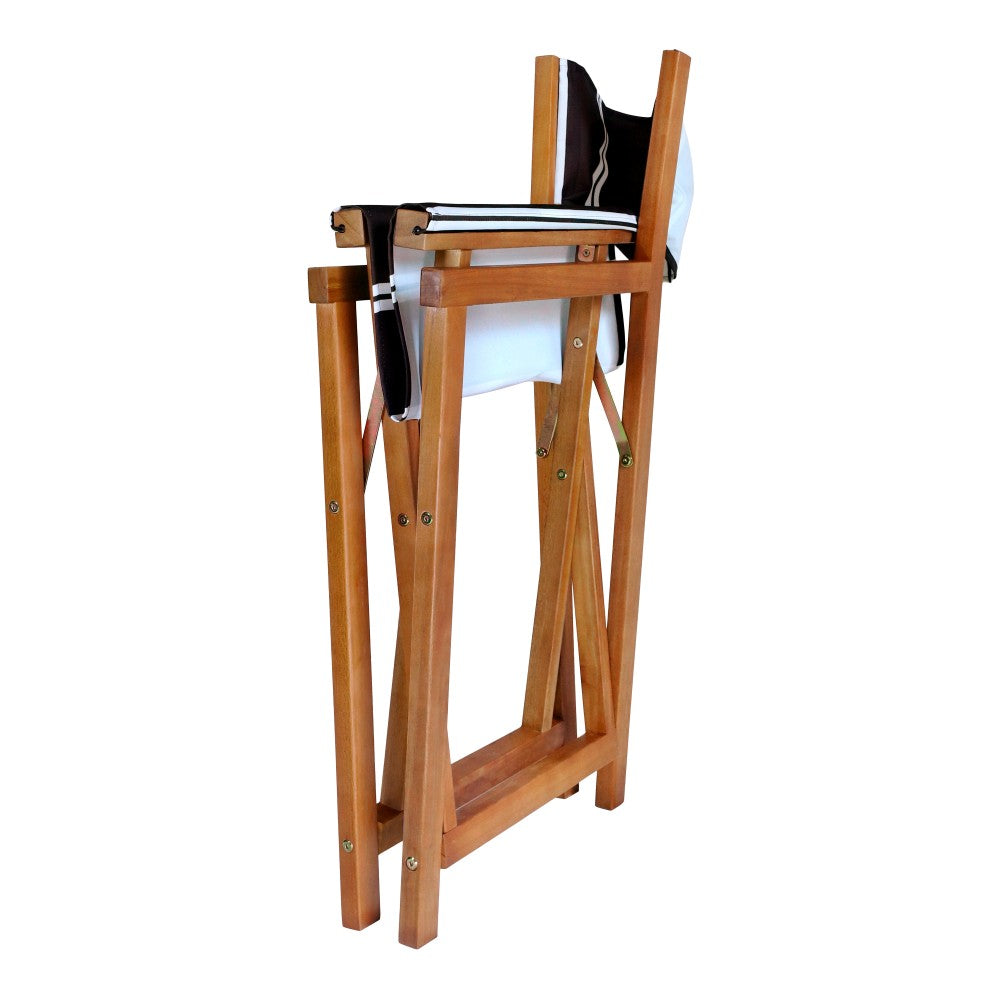 Naterra Classic Vintage Outdoor Acacia Wood Folding Director Chair with Canvas Seat