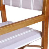 Naterra Classic Vintage Outdoor Acacia Wood Folding Director Chair with Canvas Seat