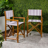 Naterra Classic Vintage Outdoor Acacia Wood Folding Director Chair with Canvas Seat