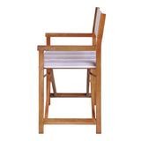 Naterra Classic Vintage Outdoor Acacia Wood Folding Director Chair with Canvas Seat