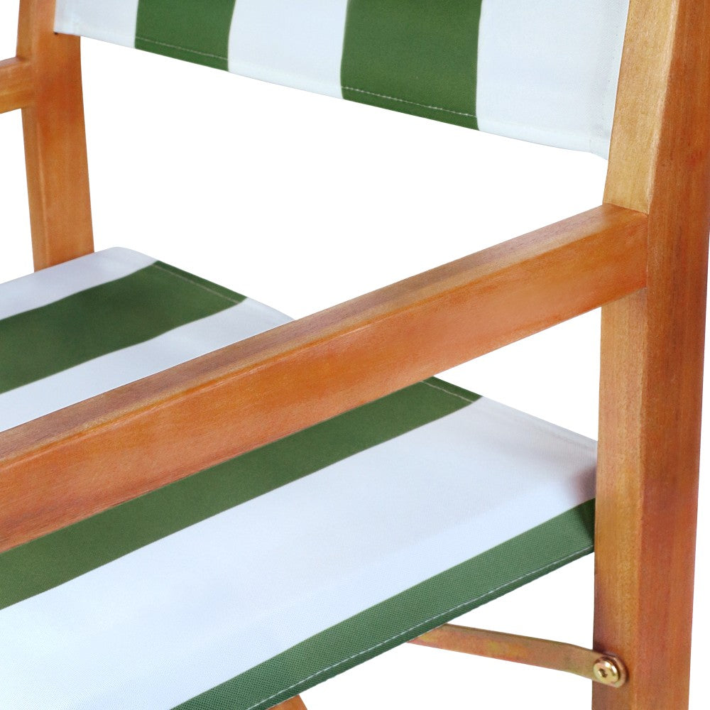Naterra Classic Vintage Outdoor Acacia Wood Folding Director Chair with Canvas Seat