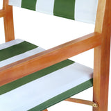 Naterra Classic Vintage Outdoor Acacia Wood Folding Director Chair with Canvas Seat