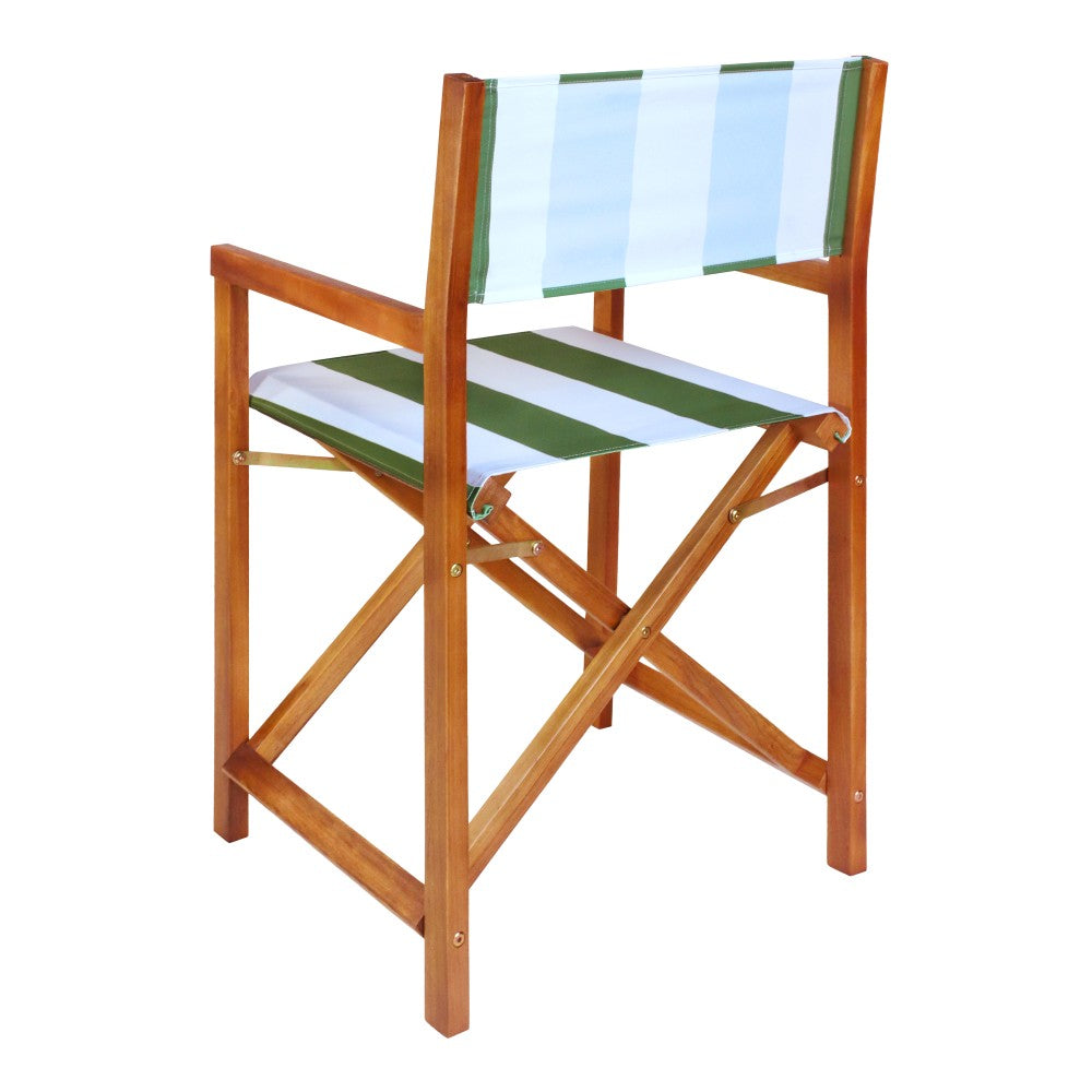 Naterra Classic Vintage Outdoor Acacia Wood Folding Director Chair with Canvas Seat