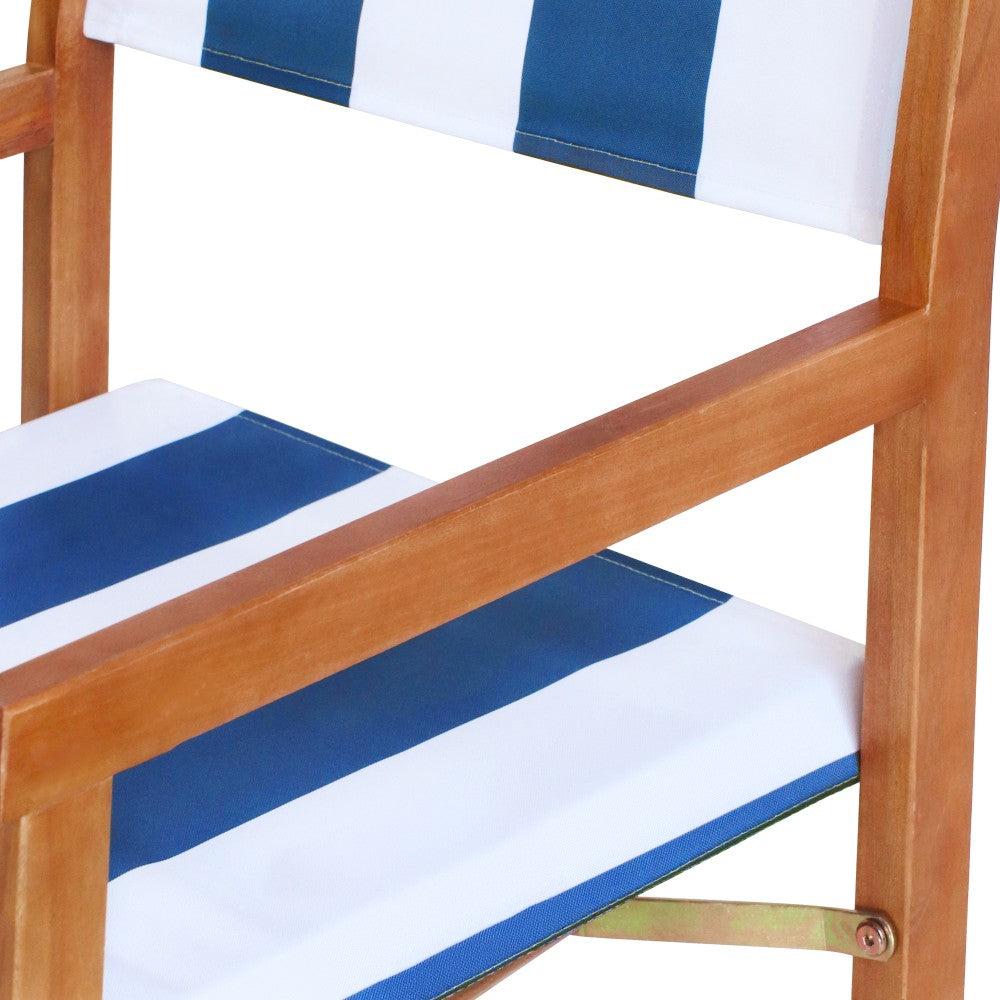 Naterra Classic Vintage Outdoor Acacia Wood Folding Director Chair with Canvas Seat