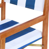 Naterra Classic Vintage Outdoor Acacia Wood Folding Director Chair with Canvas Seat