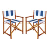 Blue and White Stripe/Teak Brown (Set of 2)