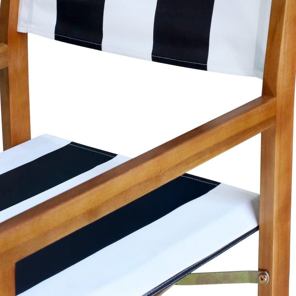 Naterra Classic Vintage Outdoor Acacia Wood Folding Director Chair with Canvas Seat