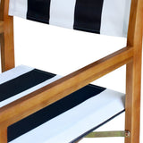 Naterra Classic Vintage Outdoor Acacia Wood Folding Director Chair with Canvas Seat