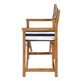 Naterra Classic Vintage Outdoor Acacia Wood Folding Director Chair with Canvas Seat