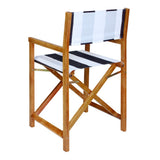 Naterra Classic Vintage Outdoor Acacia Wood Folding Director Chair with Canvas Seat