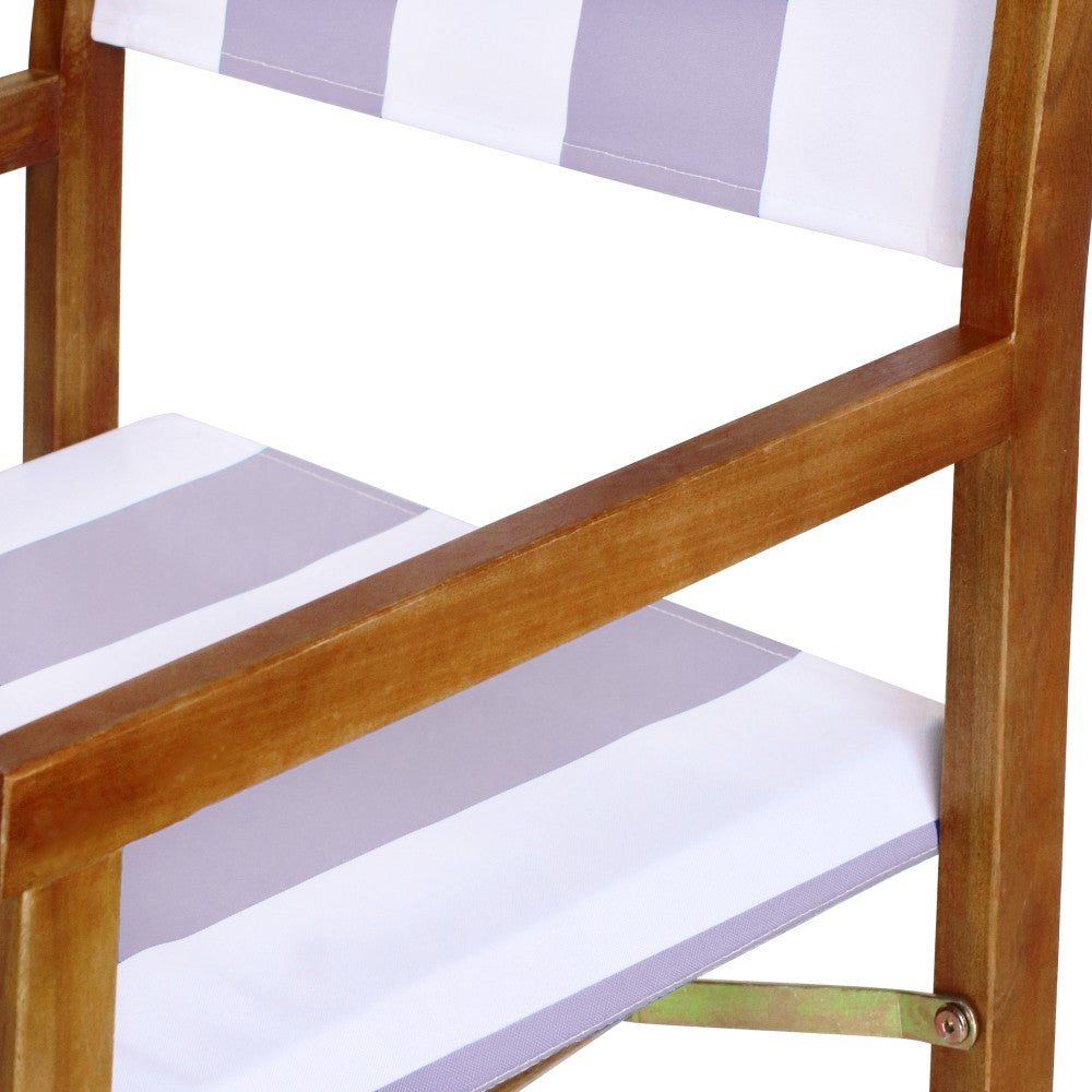 Naterra Classic Vintage Outdoor Acacia Wood Folding Director Chair with Canvas Seat