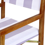 Naterra Classic Vintage Outdoor Acacia Wood Folding Director Chair with Canvas Seat