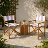 Naterra Classic Vintage Outdoor Acacia Wood Folding Director Chair with Canvas Seat