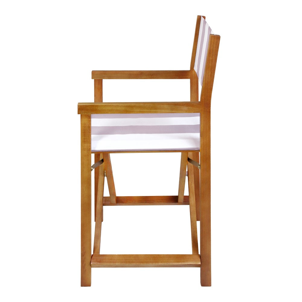 Naterra Classic Vintage Outdoor Acacia Wood Folding Director Chair with Canvas Seat
