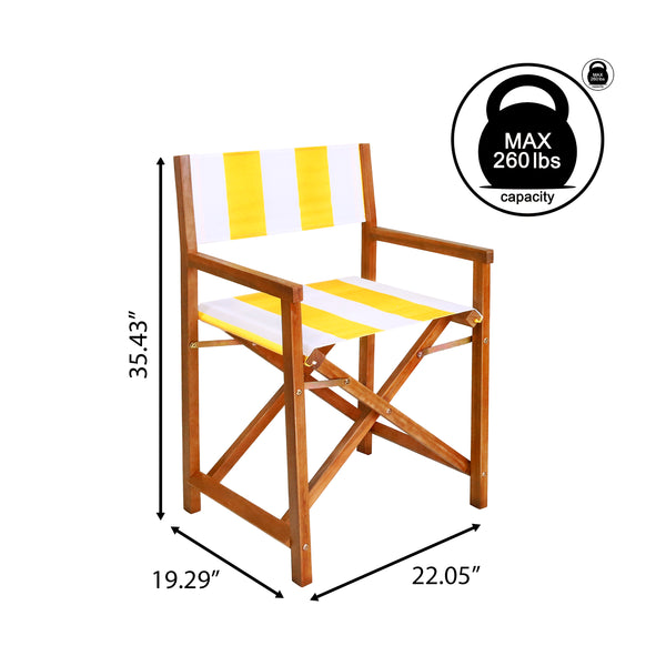 Dimension Image Yellow and White Stripe/Teak Brown (Set of 2)
