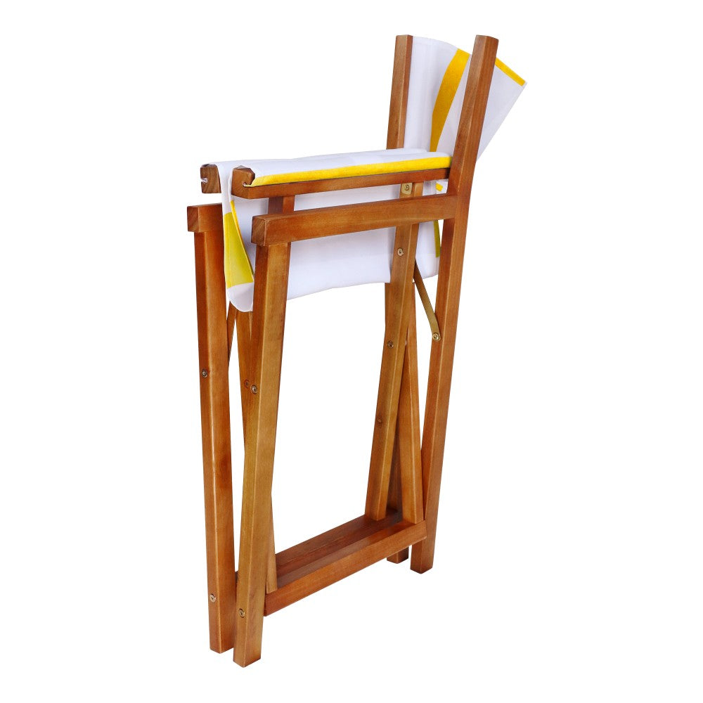 Naterra Classic Vintage Outdoor Acacia Wood Folding Director Chair with Canvas Seat