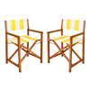 Yellow and White Stripe/Teak Brown (Set of 2)
