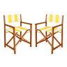 Yellow and White Stripe/Teak Brown (Set of 2)