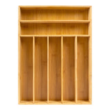 Sora 16.3 in. W x 12.3 in. D x 2 in. H Modern Farmhouse Handcrafted Bamboo 7-Slot Kitchen Drawer Organizer