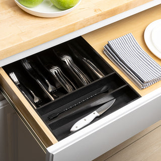 Sora 16.3 in. W x 12.3 in. D x 2 in. H Modern Farmhouse Handcrafted Bamboo 7-Slot Kitchen Drawer Organizer