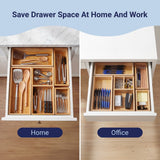 Brindle Handcrafted 5-Piece Multi-Use Individual Bamboo Drawer Organizer Boxes