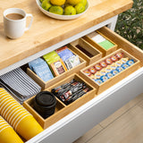 Brindle Handcrafted 5-Piece Multi-Use Individual Bamboo Drawer Organizer Boxes