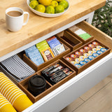 Brindle Handcrafted 5-Piece Multi-Use Individual Bamboo Drawer Organizer Boxes