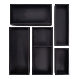 Brindle Handcrafted 5-Piece Multi-Use Individual Bamboo Drawer Organizer Boxes