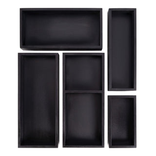 Brindle Handcrafted 5-Piece Multi-Use Individual Bamboo Drawer Organizer Boxes