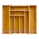Virella 12.2 in. W x 17 in. D x 2.4 in. H Modern Farmhouse Handcrafted Bamboo Expandable 8-Slot Kitchen Drawer Organizer