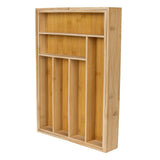 Virella 12.2 in. W x 17 in. D x 2.4 in. H Modern Farmhouse Handcrafted Bamboo Expandable 8-Slot Kitchen Drawer Organizer