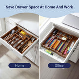 Virella 12.2 in. W x 17 in. D x 2.4 in. H Modern Farmhouse Handcrafted Bamboo Expandable 8-Slot Kitchen Drawer Organizer