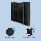 Virella 12.2 in. W x 17 in. D x 2.4 in. H Modern Farmhouse Handcrafted Bamboo Expandable 8-Slot Kitchen Drawer Organizer
