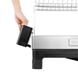 Palazzo 20.75" Fingerprint-Proof Stainless Steel 2-Tier Dish Drying Rack with Swivel Spout Tray - Silver/Black