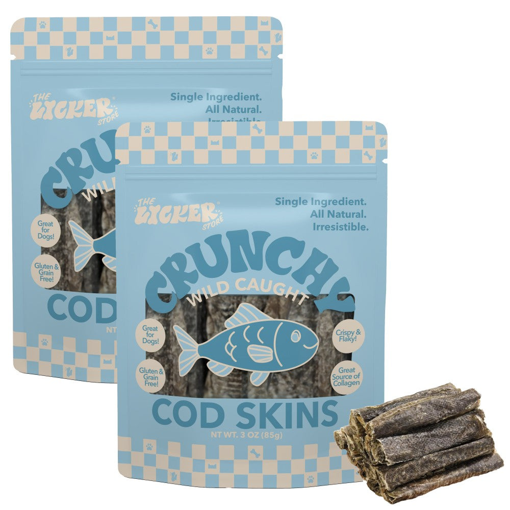 OakTreat Gluten and Grain-Free Omega-3 Single Ingredient Crunchy Dried Cod Skin for Dogs
