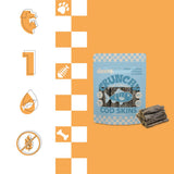 OakTreat Gluten and Grain-Free Omega-3 Single Ingredient Crunchy Dried Cod Skin for Dogs