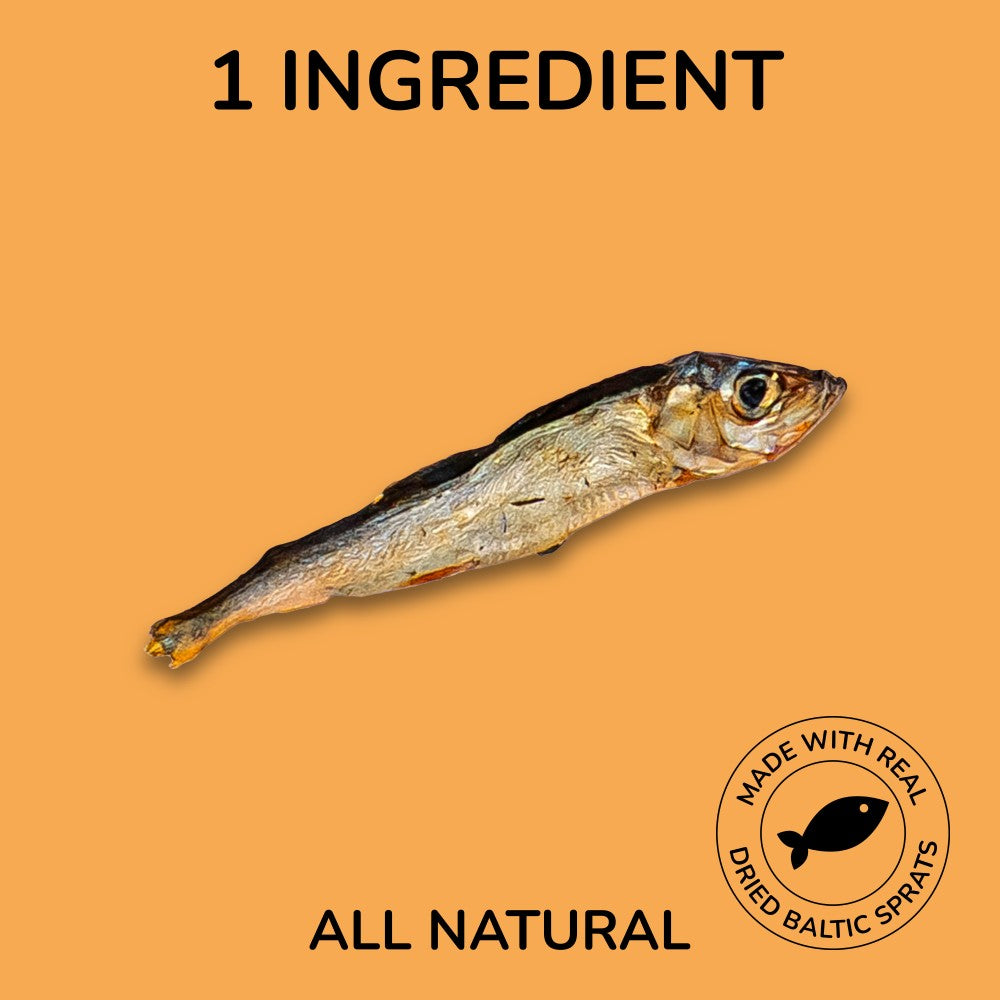 Crunch Gluten and Grain-Free Omega-3 Single Ingredient Crunchy Dried Baltic Sprats for Dogs and Cats