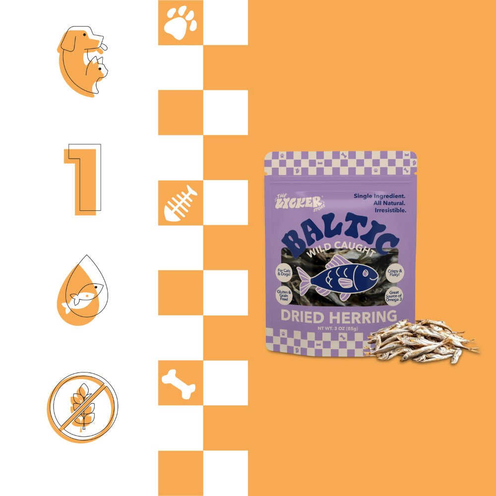 ValleyMunch Gluten and Grain-Free Omega-3 Single Ingredient Crunchy Dried Baltic Sprats for Dogs and Cats