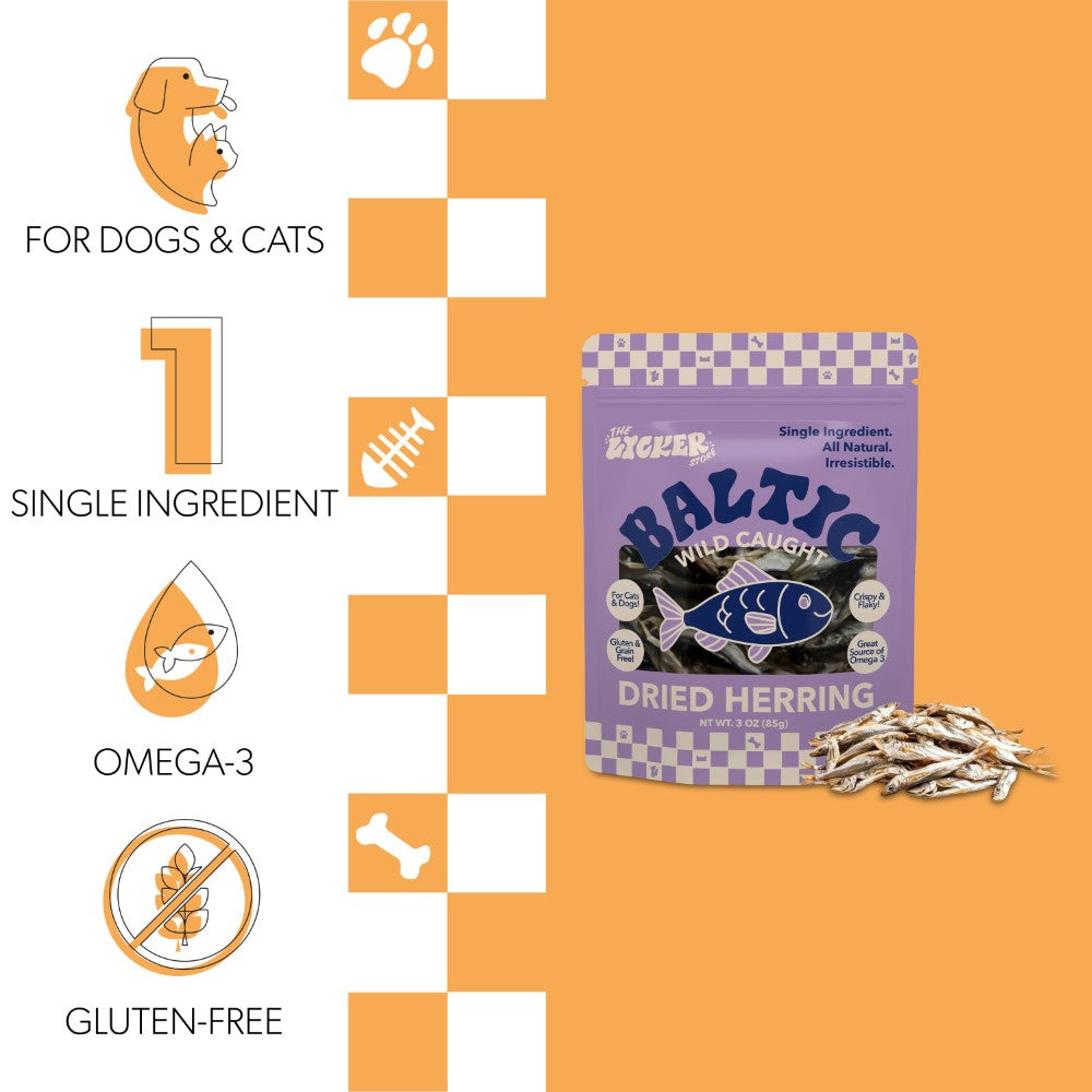 ValleyMunch Gluten and Grain-Free Omega-3 Single Ingredient Crunchy Dried Baltic Sprats for Dogs and Cats