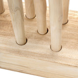 Velmora 39"W x 68"H Coastal Bohemian Handcrafted Teak Branch Single Panel Room Divider