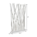 Velmora 39"W x 68"H Coastal Bohemian Handcrafted Teak Branch Single Panel Room Divider