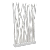 Velmora 39"W x 68"H Coastal Bohemian Handcrafted Teak Branch Single Panel Room Divider