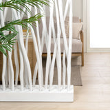 Velmora 39"W x 68"H Coastal Bohemian Handcrafted Teak Branch Single Panel Room Divider