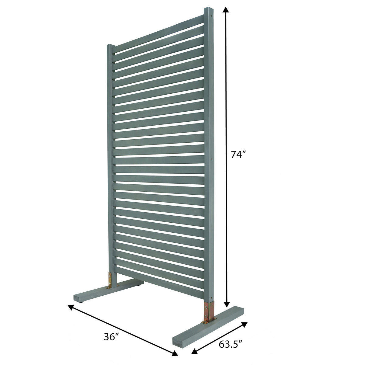 Arcelon 36"W x 74"H Coastal Transitional Acacia Wood Slat Indoor/Outdoor Single Panel Room Divider