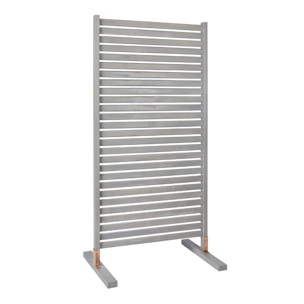Arcelon 36"W x 74"H Coastal Transitional Acacia Wood Slat Indoor/Outdoor Single Panel Room Divider