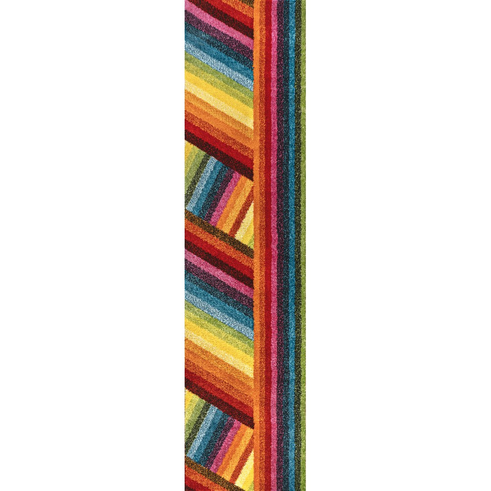 Naz Rainbow Contemporary Stripe Area Rug