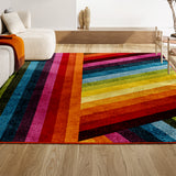 Naz Rainbow Contemporary Stripe Area Rug