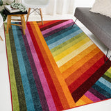 Naz Rainbow Contemporary Stripe Area Rug
