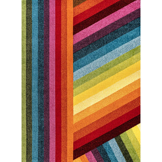 Naz Rainbow Contemporary Stripe Area Rug