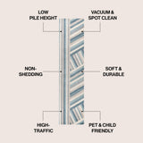 Naz Rainbow Contemporary Stripe Area Rug